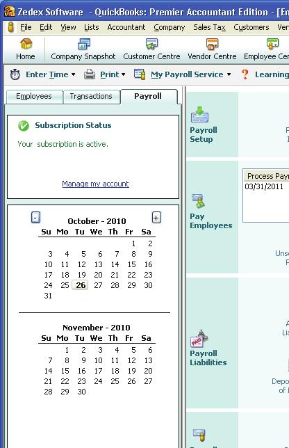 The QuickBooks 2011 Payroll Centre overview To open the Payroll Centre: From the Home page, click the Payroll Centre icon
