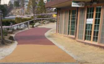 The finished surface is flexible and resistant to cracking and can be applied on to asphalt,