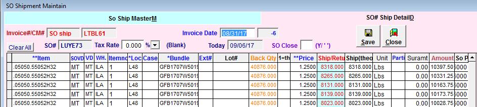 Invoice Detail Invoice and Credit Memo Issuance v 2017-09-09 Invoice Date Invoice Date is shipment pick up date, i.e. the BOL driver sign date.