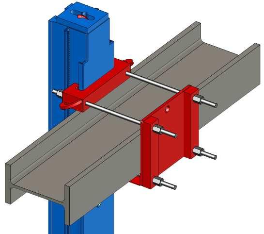 The Slide Rail Frame must be braced in the trench bottom, (bottom support), e.g. by means of a HEB Waler or a Concrete Slab.