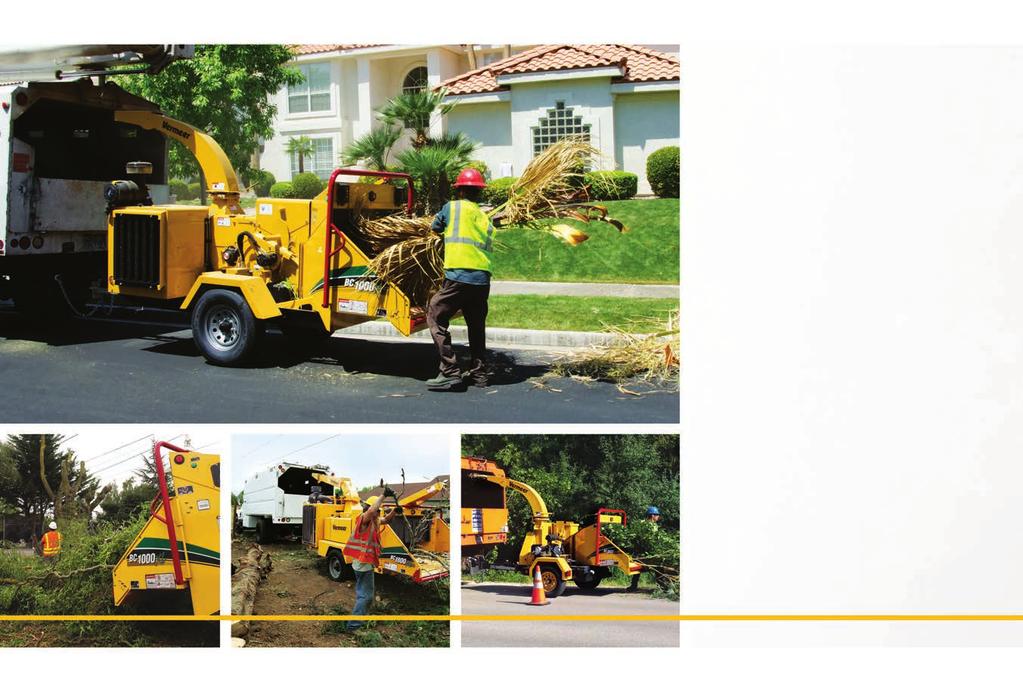 CLEARING THE WAY Vermeer brush chippers are key components in vegetation management strategies that keep transmission lines and right-of-ways clear.