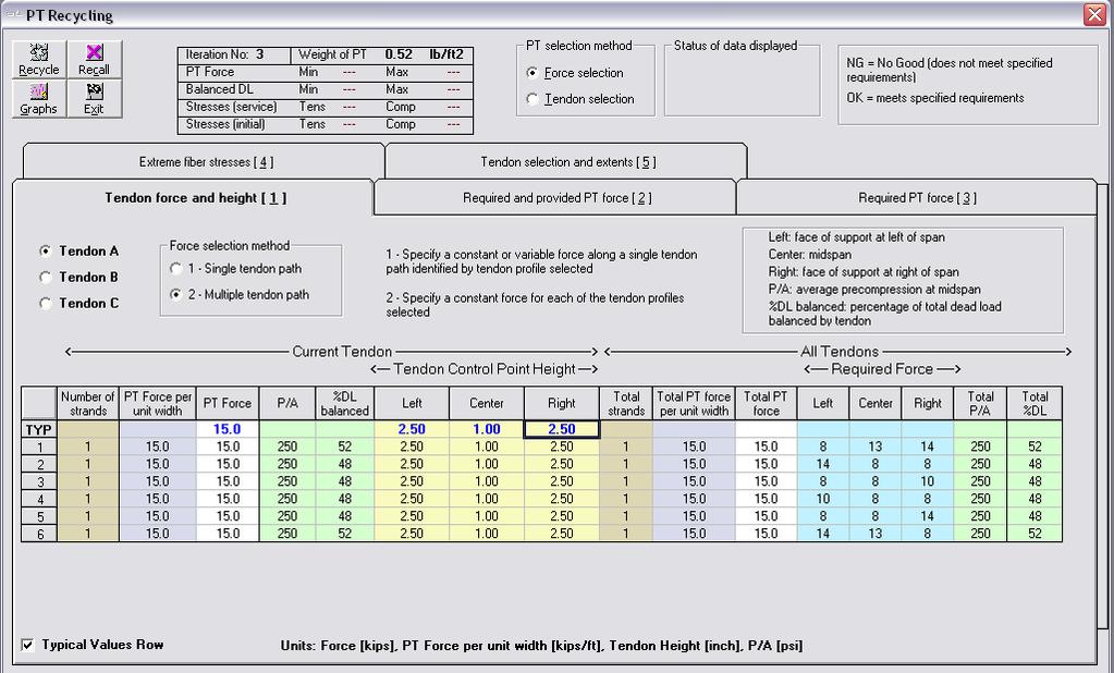 Turn off the Typical Values Row and select Single tendon path in the Force selection method