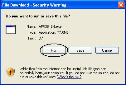 12 When the File Download - Security Warning screen displays, click