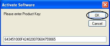 Figure 2-14 Next, enter the Activation Key onto the Activation Key screen.