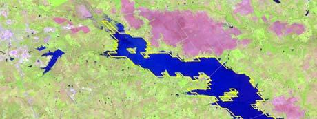 Daily surface water mapping at 30m: Lake Mead, USA Background: LANDSAT 7