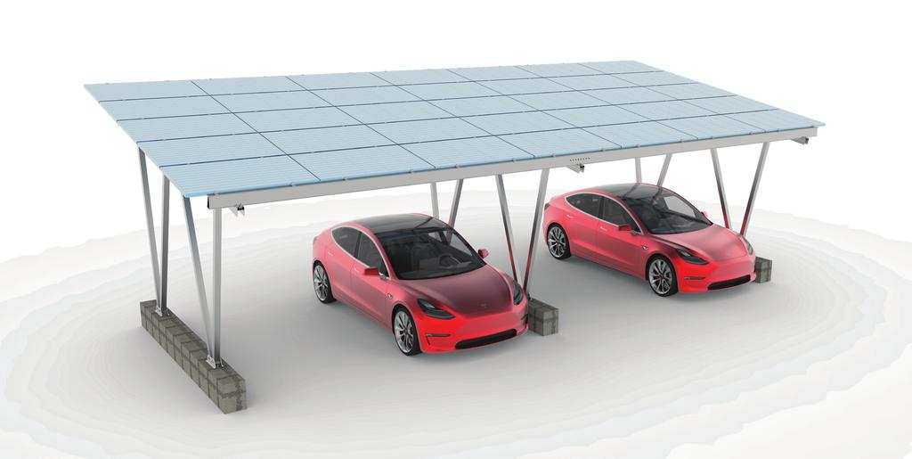 GROUND SYSTEMS SOLAR CARPORT MOUNT Solar carport mounting system offers simplified and economic solution