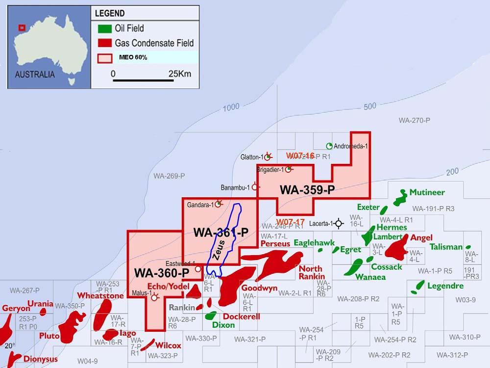 Interests in highly prospective NWS Permits WA-359, 360 &