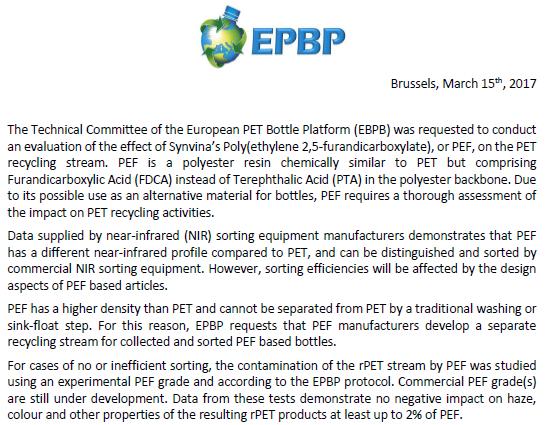 EPBP interim approval Interim approval of 50 kton/year market launch