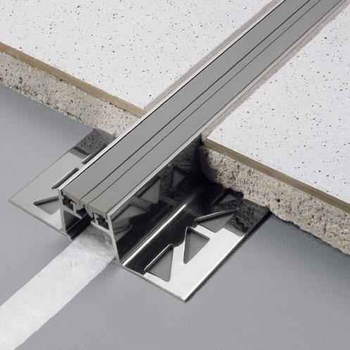The lateral aluminium profiles are combined with an Infill made of thermoplastic elastomer (EPDM) for high horizontal and vertical high movement absorption.