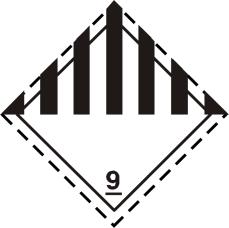 CLASS 7 Radioactive material (No. 7A) Category I White Symbol (trefoil): black; Background: white; Text (mandatory): black in lower half of label: 'RADIOACTIVE' 'CONTENTS.