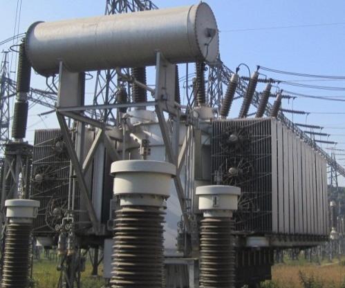 In the figure we can see an on load tap changing unit transformer which transforms the voltage at 15KV to 132KV.