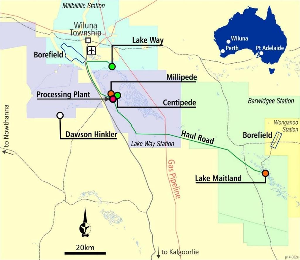 Other Minerals Prospectivity Toro is also actively considering and evaluating other avenues to extract value from the Wiluna Uranium Project during this presently subdued uranium price market,