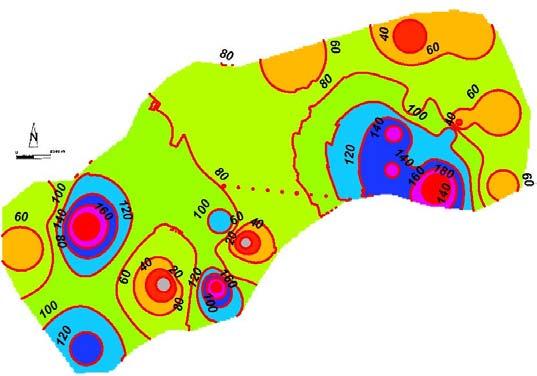Vol. 21, No. 2 (2009) Chemical Analysis of Ground Waters in Tabriz Area 1221 Fig. 7. Spatial distributions of Mg 2+ in the groundwater of the study area. Contour interval 1 mg L -1 Fig. 8.