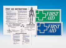 identify kits or cabinets containing first aid supplies Available in either blue or safety green Special coatings make it easy to keep labels clean Peel-and-stick/pressure sensitive and easy to apply