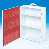 FIRST AID CABINETS industrial with fixed shelves 9FX (3 Shelf) Industrial First Aid Cabinet (Empty) Constructed using prime cold rolled steel Door is welded in place using a full piano hinge with a