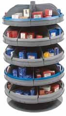ACCESSORIES For 17 REVOLVING SHELF Rotabins Steel Divider for 17 Rotabin 3 high Can be placed on 3-3/8 centers to create additional compartments Flanged and punched for easy bolting to shelves