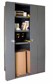 keep doors in the open folded position Ultimate security features 8-point locking system Two padlockable handles with four lock rods each ensure safety and security of items inside the cabinet