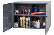 CABINETS UTILITY/Aerosol 12 3/4 Deep Utility Cabinet Manufactured using prime cold rolled steel All-welded construction prevents warping and twisting Full piano hinge prevents door sag 2 adjustable