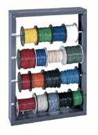 SPECIALTY STORAGE Wire & hose Racks Wire, Hose & Tubing Dispenser Prime cold rolled steel construction Holds up to 6 reels of wire, hose or tubing 1 diameter grommets in front assure smooth, tangle