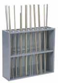 1 921-95 Keystock Rack Sturdy all steel construction Hold keystock up to 3 4 square Ten compartments Keyhole slots allow for wall mounting Dim: WxDxH (In.) Compartments Ship Wt.
