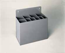 1 381-95 Threaded Rod Rack Sturdy all steel construction Separates and protects threaded rods (18) 2-1/16 diameter openings accommodate different sizes Dim: WxDxH (In.) Compartments Ship Wt.