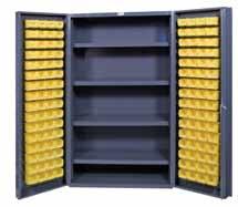 DSH-184-95 Extra Door Shelf 18 x 4 (pkg. 6) 30 lbs. 48 Wide Cabinet with 137 Bins & 3 Shelves (Flush Door Style) Heavy duty all welded 14 gauge steel Shelves have 700 lbs.