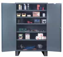 48 W x 24 D x 72 H Cabinets with 3 or 4 Shelves (Flush Door Style) CABINETS WITH adjustable Shelves Heavy duty all welded 14 gauge steel construction Choose from units with 3 or 4 shelves 48 cubic