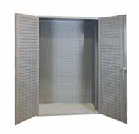 For optional bins and dividers please see page 76 48 W x 24 D x 78 H Empty Cabinet with No Bins or Shelves (Flush Door Style) Heavy duty all welded 14 gauge steel Cabinet interior is wide open and
