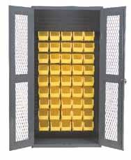 handle with 2 keys and 5/16 diameter rods Cabinet ships fully assembled Bins hook easily into place Overall Dim: Cabinet Includes Ship WxDxH (In.) WxDxH (In.) Wt.