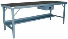 ERGONOMIC WORK BENCHES FOLDING LEG STYLE WBF-3696-95 (Shown with optional shelf & drawer) Folding Leg Work Bench with Steel Top (2,000 lbs.