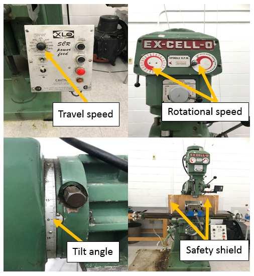 3.2 Friction Stir Welding Machine A ram turret milling machine, (Model XLO, EX-Cell-O Corporation) shown in Figure (3.1), was modified for performing friction stir welding.