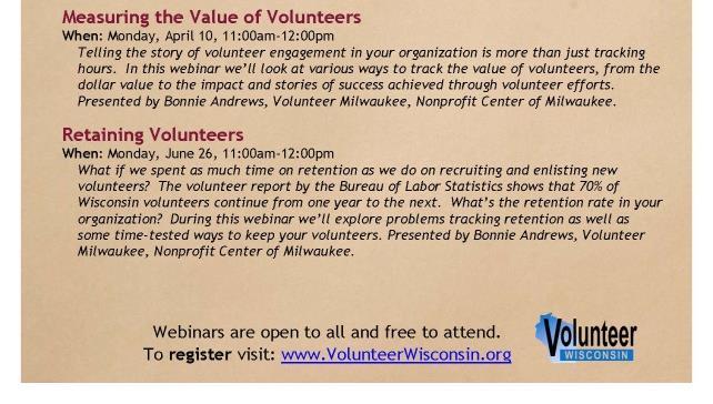 Wisconsin and volunteer centers statewide committed to serving as