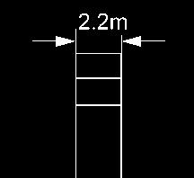 2g lateral acceleration is 2 m thick, 6.5 m long in the longitudinal direction and 7 m wide in the transverse direction. Overturning is the critical requirement for sizing the foundation.