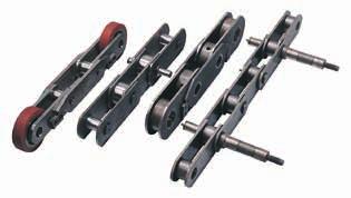 A wide range of special attachments are available which are then welded to the chain sidebars. Standard breaking loads range from 108 kn to 675 kn.
