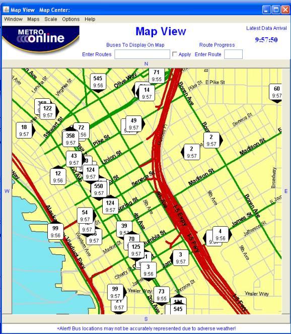Universal Map Application Allows participating transportation agencies to place real-time information on a universal map, such as: Street closures and