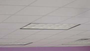 Standard Tectum sound baffles are available in 1", 1 1 /2" or 2" thicknesses, with square or beveled edges VARIATIONS LAY-IN CEILING PANEL (bottom only). Widths are 2' and they are 4' long.