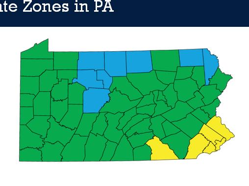 Climate Zones in PA 6 5 4 39 Image Source: Building Codes Assistance Project Envelope Changes: Zone 4 Component 2009 (or current) 2015 Fenestration U-Factor 0.35 0.35 Skylight U-Factor 0.60 0.