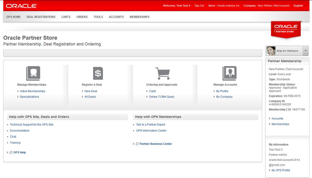 Oracle Partner Store Gateway for Deal Registration, Membership & Programs Management Manage Company Users Application for