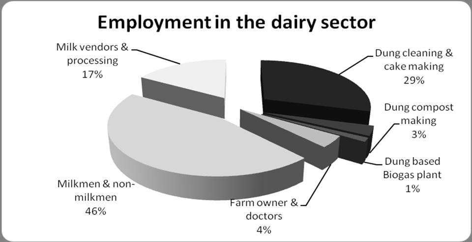 Composition of jobs in the dairy