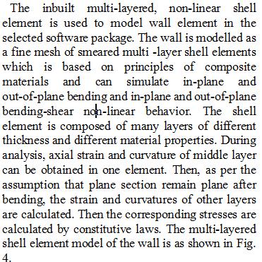 3: Non- linear material models: (a) steel, (b) M 3 for wall portion and (c) M
