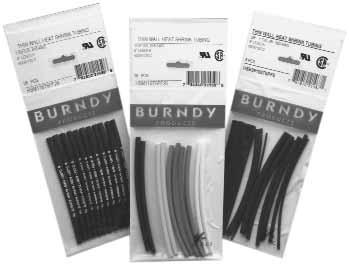 BURNDY Accessories TYPE HS-T-PF THIN WALL HEAT SHRINK TUBING Cross-Linked Polyolefin 6 Inch Lengths Type HS-T-PF is a flexible thin wall, flame retardant heat shrink tubing made of crosslinked