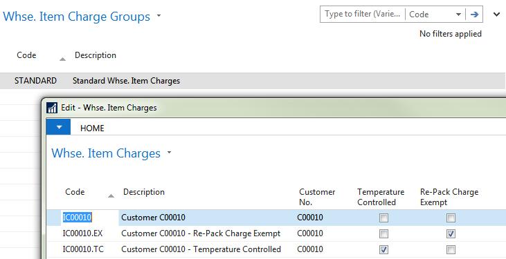 Pricing Structure Each customer is assigned to a charge group which can have multiple item charges allocated to it by assigning an item charge code, essentially linking each item to a customer.
