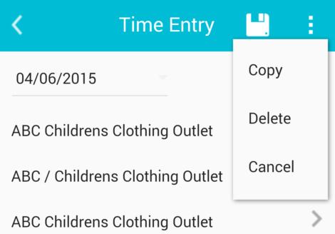 Copy existing Timesheet o Select the existing Timesheet record to be copied. Drill down to the Time Entry Details.