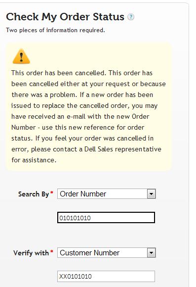 Cancelled - The Order has been cancelled either at your request or because