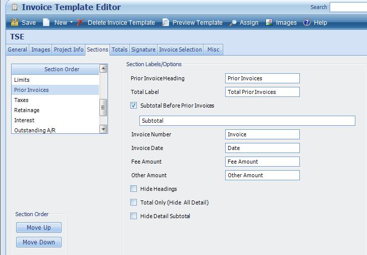 Invoice Template Editor You can format the Prior Invoice section by