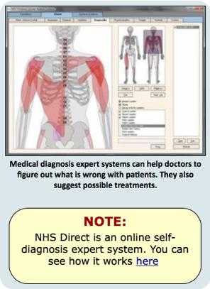 Expert System Example! Medical ES in doctors surgeries and hospital!