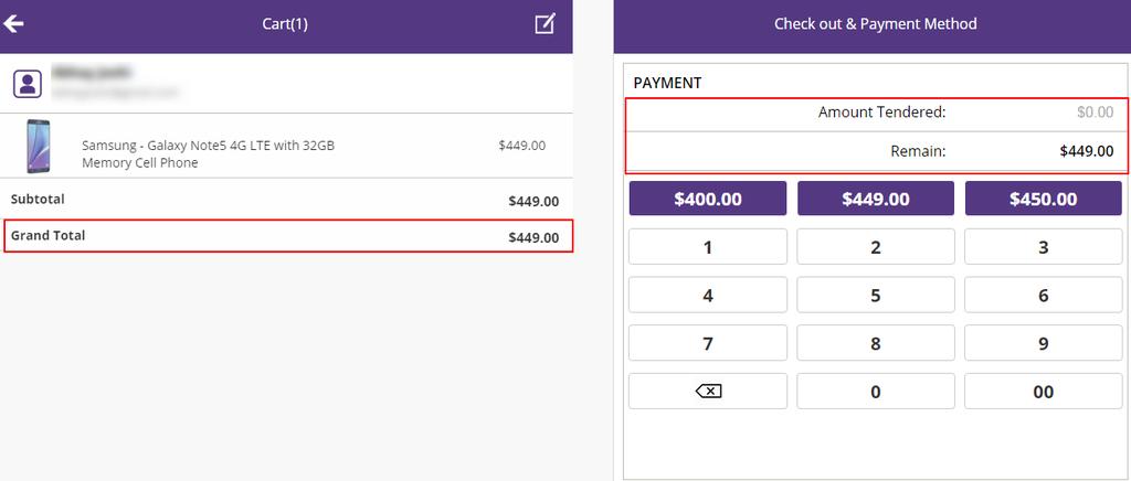 Calculate cash-in & change Select which payment methods are