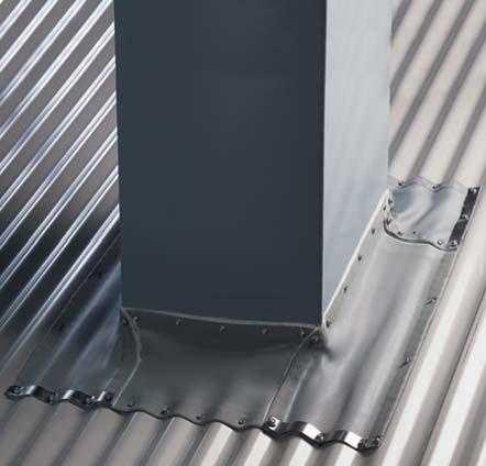 The edges of Stripflash contain an expanding aluminium strip enclosed by the TPE rubber. These strips allow the flashing to be formed to the shape of most roof sheet profiles.
