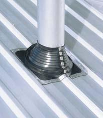 For most installations the pipe flashing can be pulled down from the top of the pipe but in some situations this is not