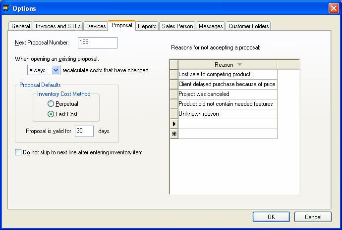 The user can manually enter a new reason into the entry field and this reason will be recorded within the reason list.